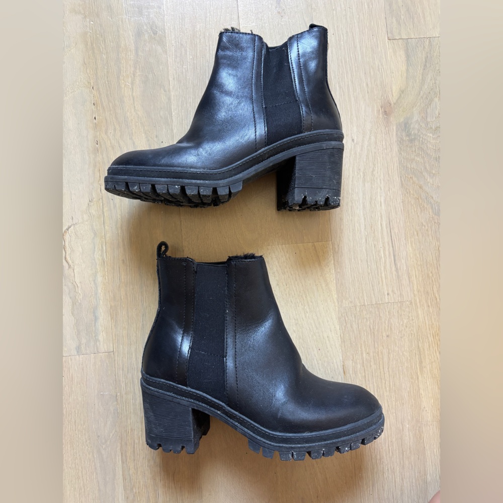 Aldo Black Chunky Heel Ankle Boots